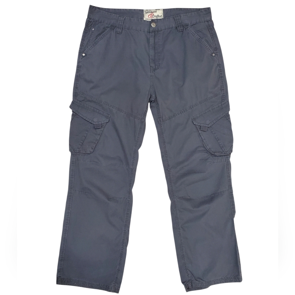 Peacocks Cargo Pants men's 38x32 gray Chino utility relaxed fit medium weight
